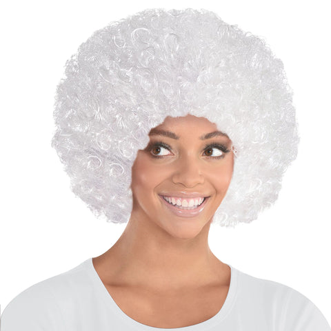 Clown Curly Wig - White