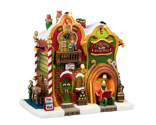 lil Murph’s Sleigh Shop, b/o (4.5v) - Lemax Village