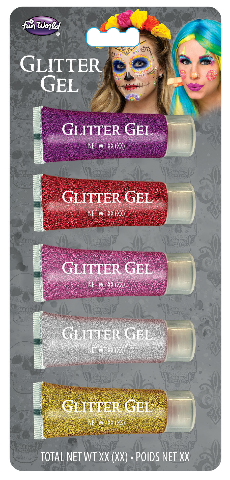 Gel maquillage pailleté 5 couleurs