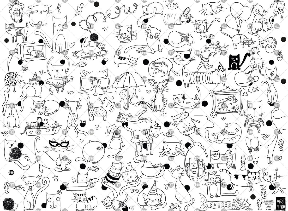 Coloriage géant - Les chats - PiCO Tatoo
