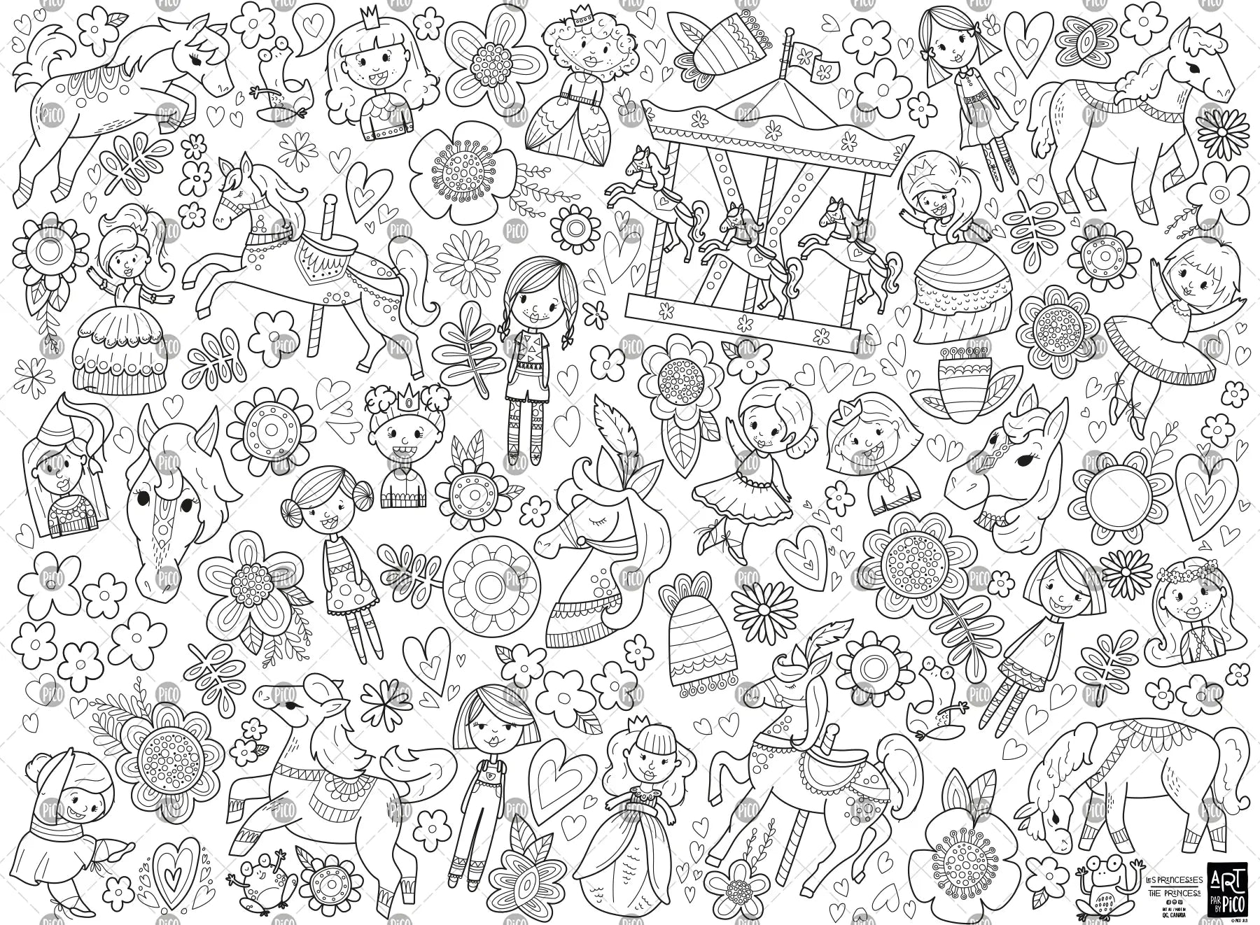 Coloriage géant - Les princesses - PiCO Tatoo