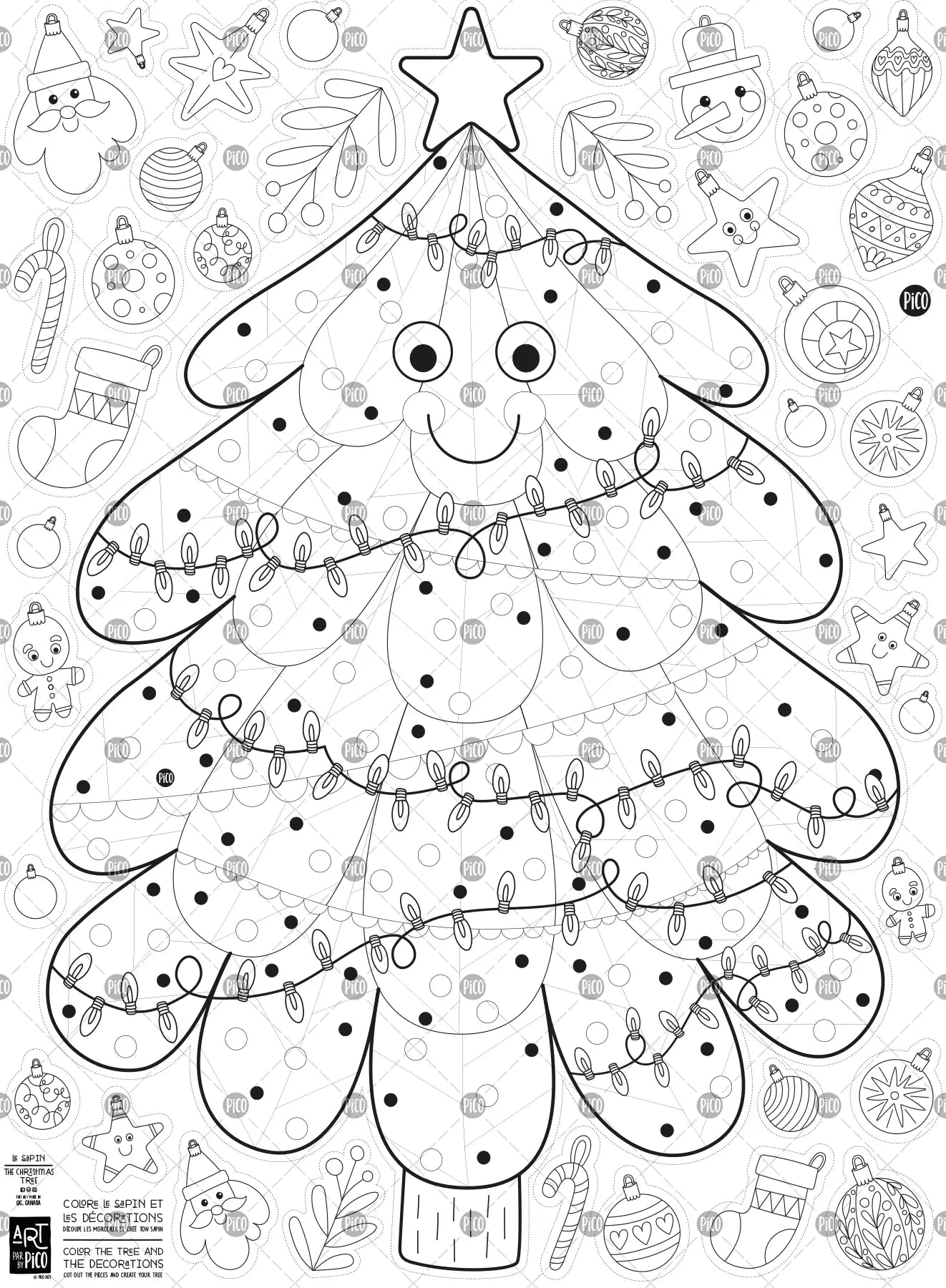 Giant tree coloring poster - PiCO Tatoo