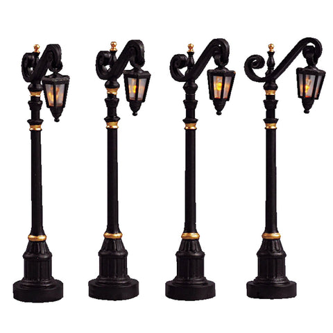 Colonial lamp, set of 4, b / o (4.5v) - Village Lemax