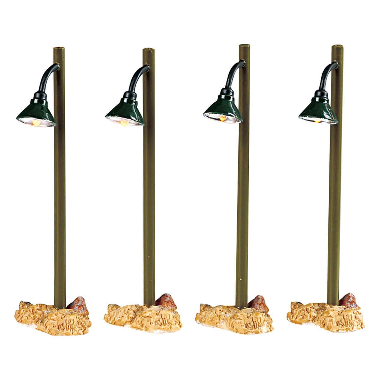 Lampadaire rustique, lot de 4, b/o (4.5v) - Village Lemax