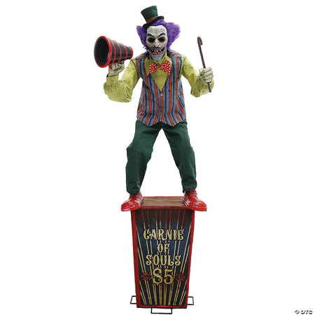 6-ft motorized fairground barker – Halloween decoration (DEMO)