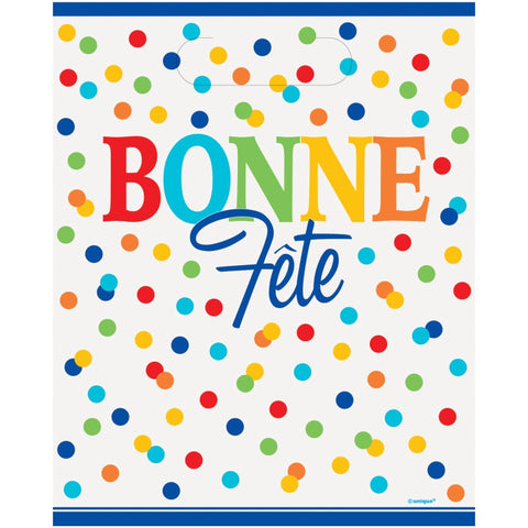 Rainbow Polka Dots Bonne Fete Loot Bags  8ct