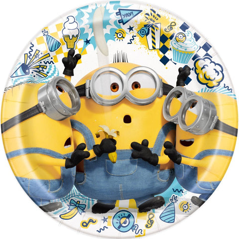 9in Paper Dinner Plates - Minions (8/pkg)