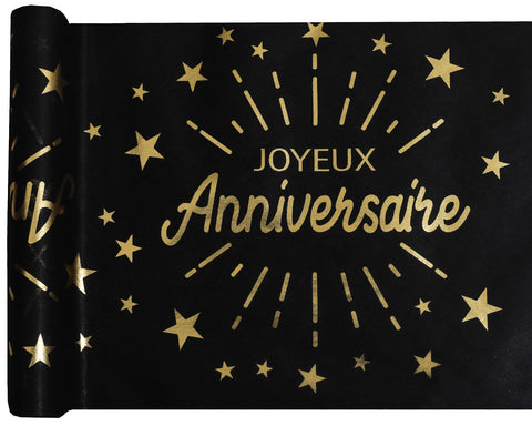 Sparkling Birthday Table Runner - Black