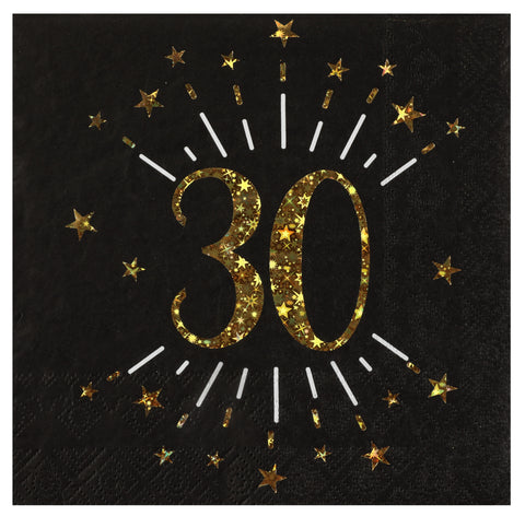 Gold Sparkling Age Napkin - 30