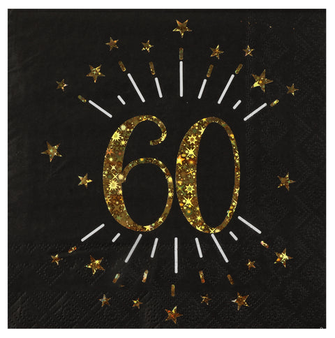 Gold Sparkling Age Napkin - 60