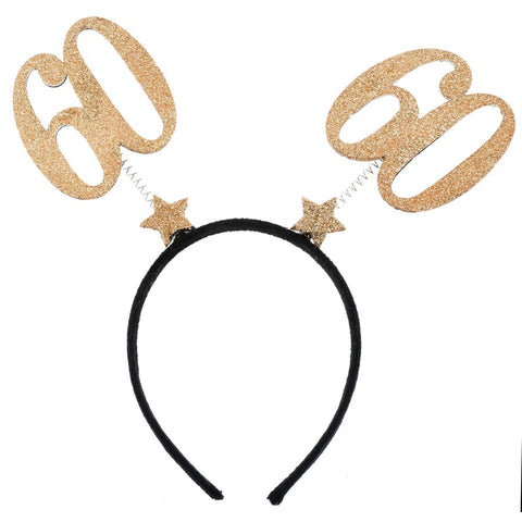 Gold glitter age headband - 60 years old