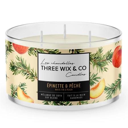 Chandelle Épinette & pêche - Three Wix And Co