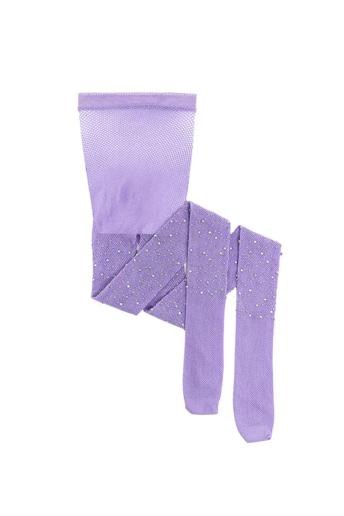 Rhinestone Tights, Lilac, Size 3-8