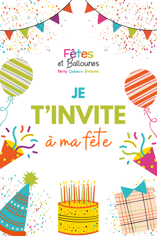 Invitation cards - Parties and Balloons (10/pkg)