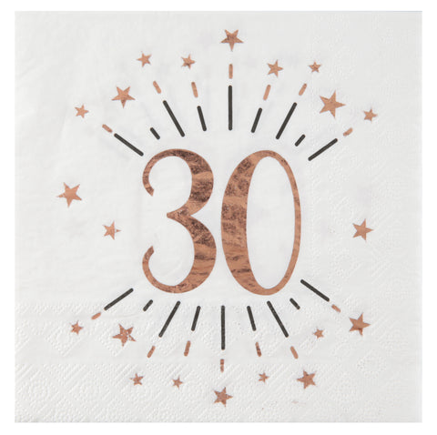 Rose Gold Sparkling Age Napkin - 30