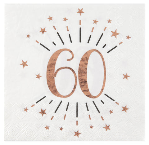 Rose Gold Sparkling Age Napkin - 60