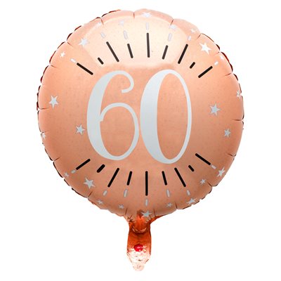 Ballon alu étincelant Rose Gold - 60 ans (18")