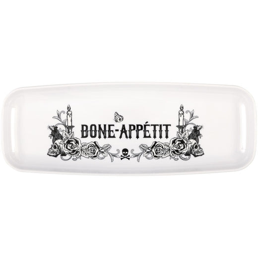 Plateau de service en plastique « Bone Appetit » Sketchy Skull