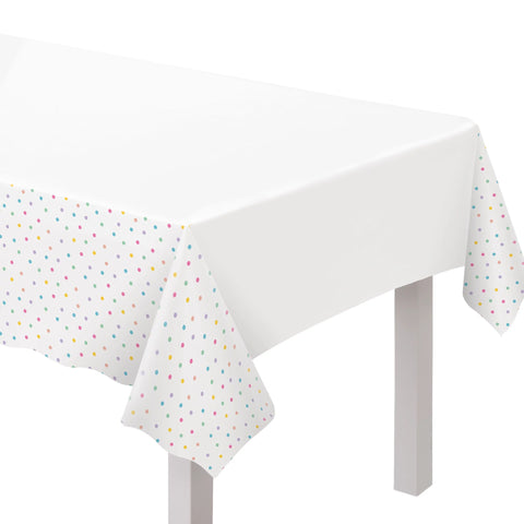 La nappe en plastique confettis colorés (54" x 102")