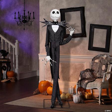 Jack Skellington animé de luxe 78 po, noir et mauve (L’Étrange Noël de monsieur Jack) – décoration d’Halloween