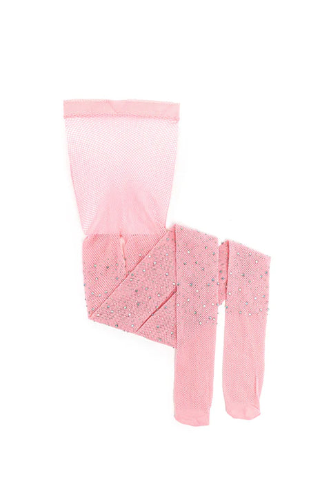 Rhinestone Tights, Light Pink, Size 3-8