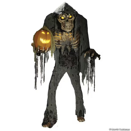 Animated Light-Up Talking Prowling Jack with Pumpkin Halloween Decoration - 7 ft