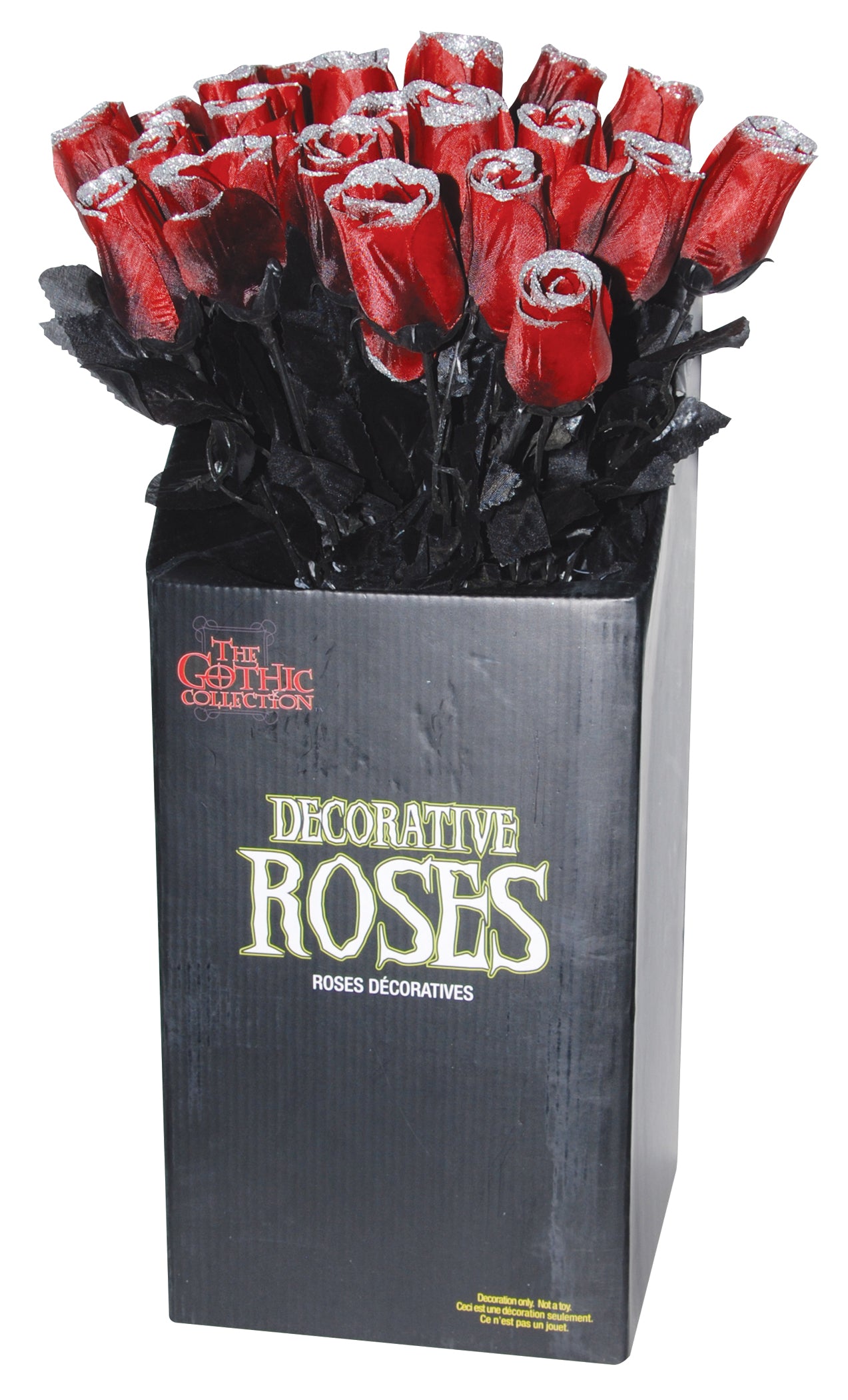 Rose rouge foncé avec paillettes argentées