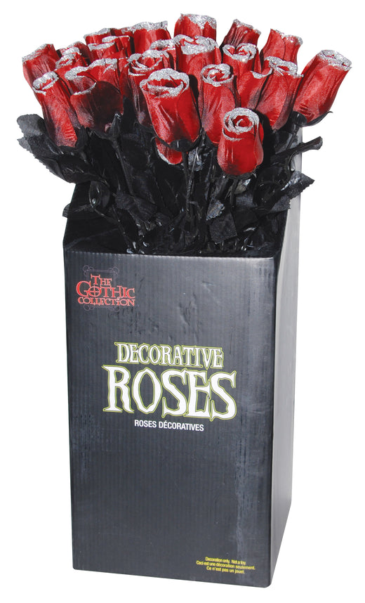 Rose rouge foncé avec paillettes argentées