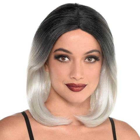 Short silver ombre wig