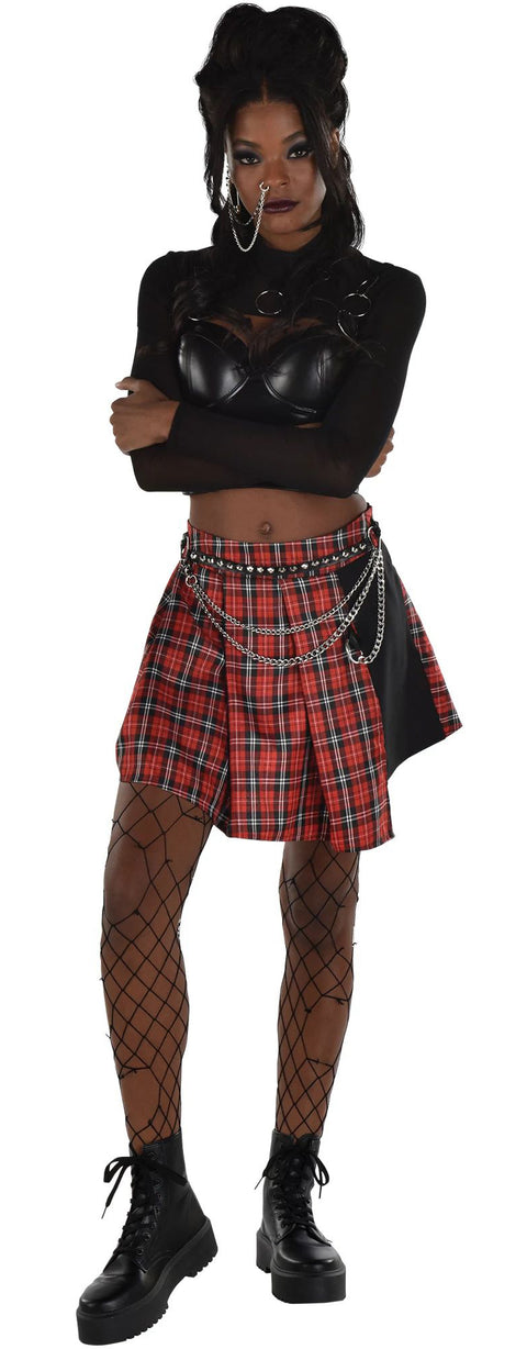 Plaid Mini Skirts - Women