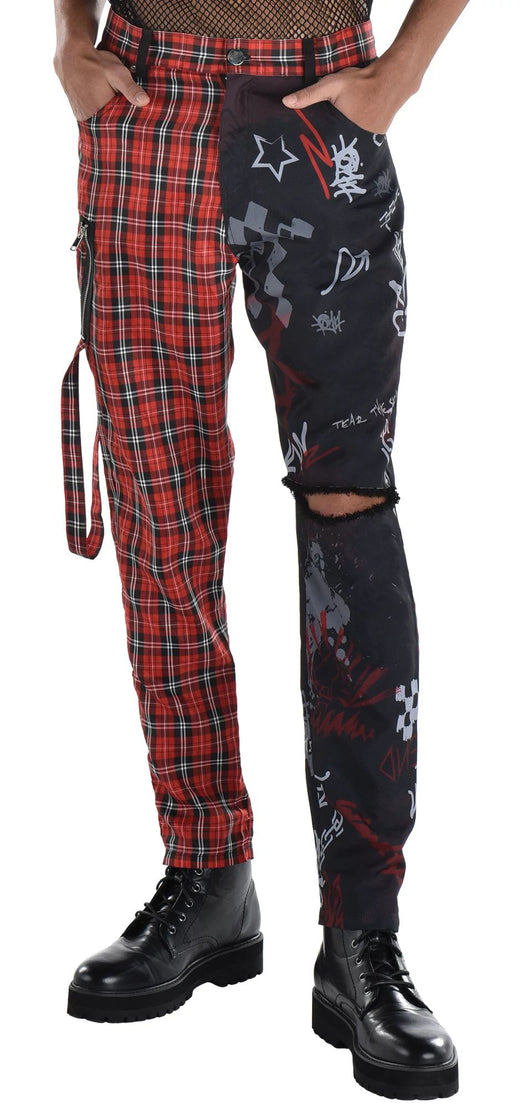 Pantalon à carreaux bicolore