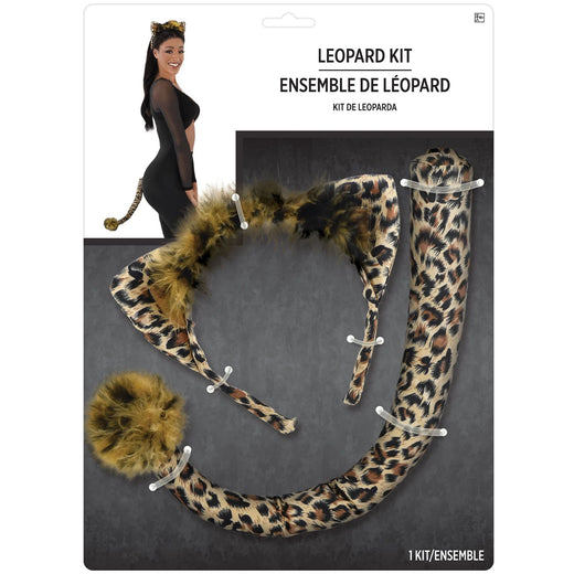 Leopard ears and tail set - Adult