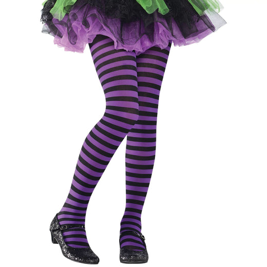 Collant rayé violet/noir - Enfant