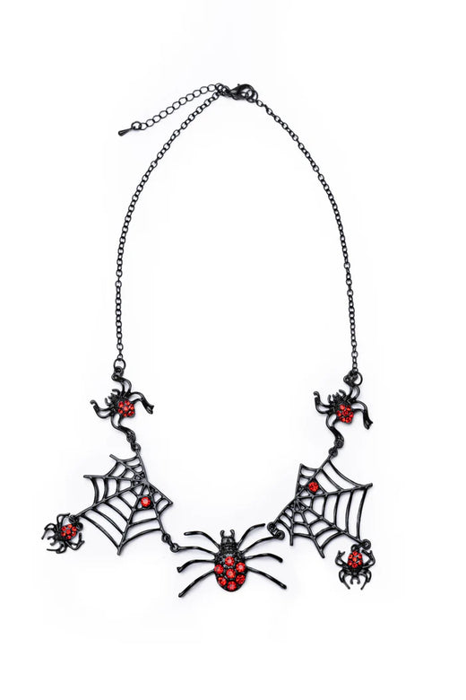 Mysterious spider web necklace