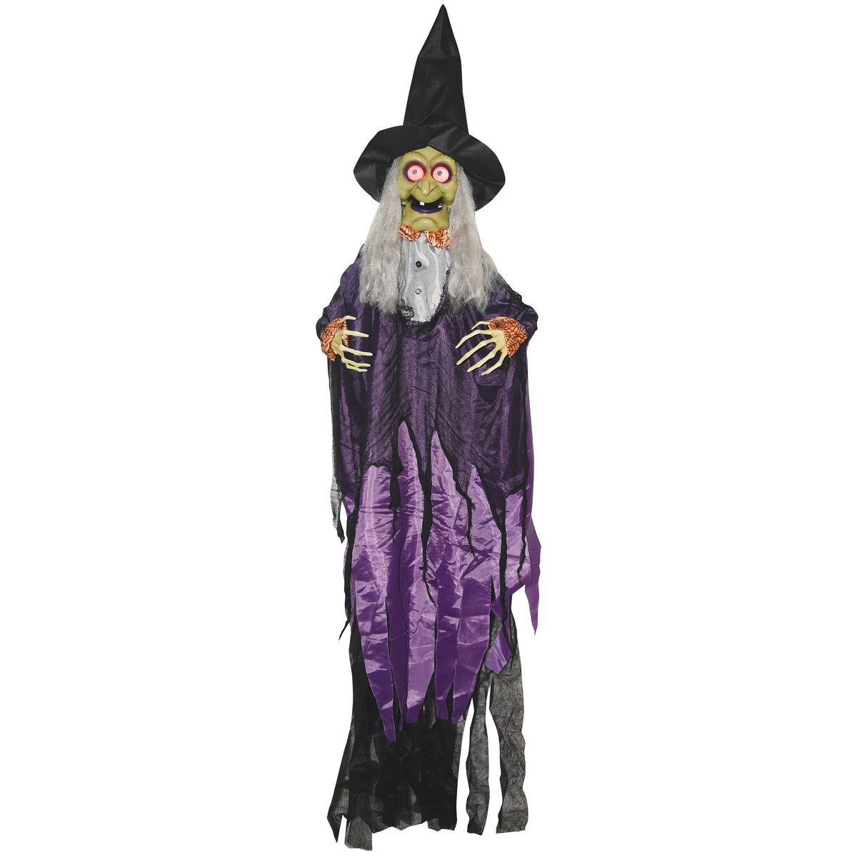 Décoration animée de sorcière noire et violette