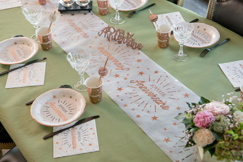 Sparkling Birthday Table Runner - Rose gold