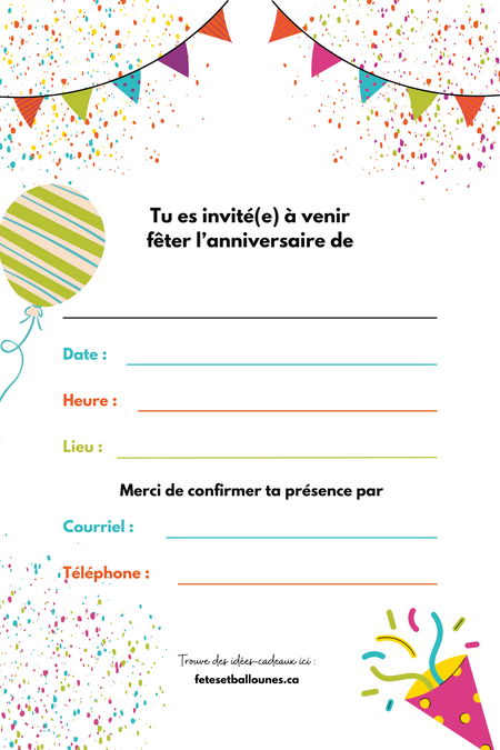 Invitation cards - Parties and Balloons (10/pkg)