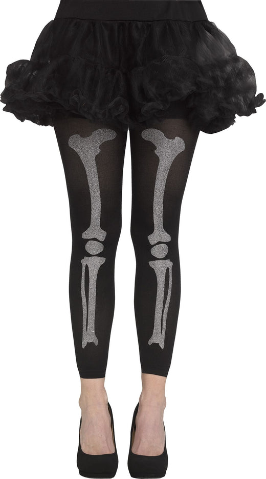Collants sans pieds - Os scintillants