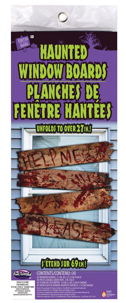 Ensemble de 4 panneaux de fenêtre hantée - Sang