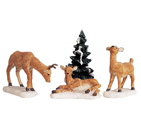 Dad and fawns, set of 4 - Village Lemax