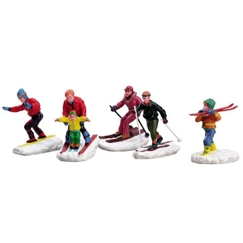 Skiing fun, set of 5 - Village Lemax