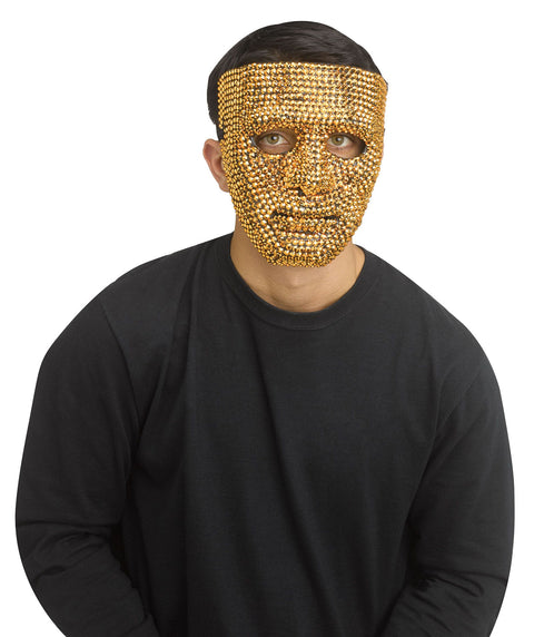 Clown mask with bling bling - Gold