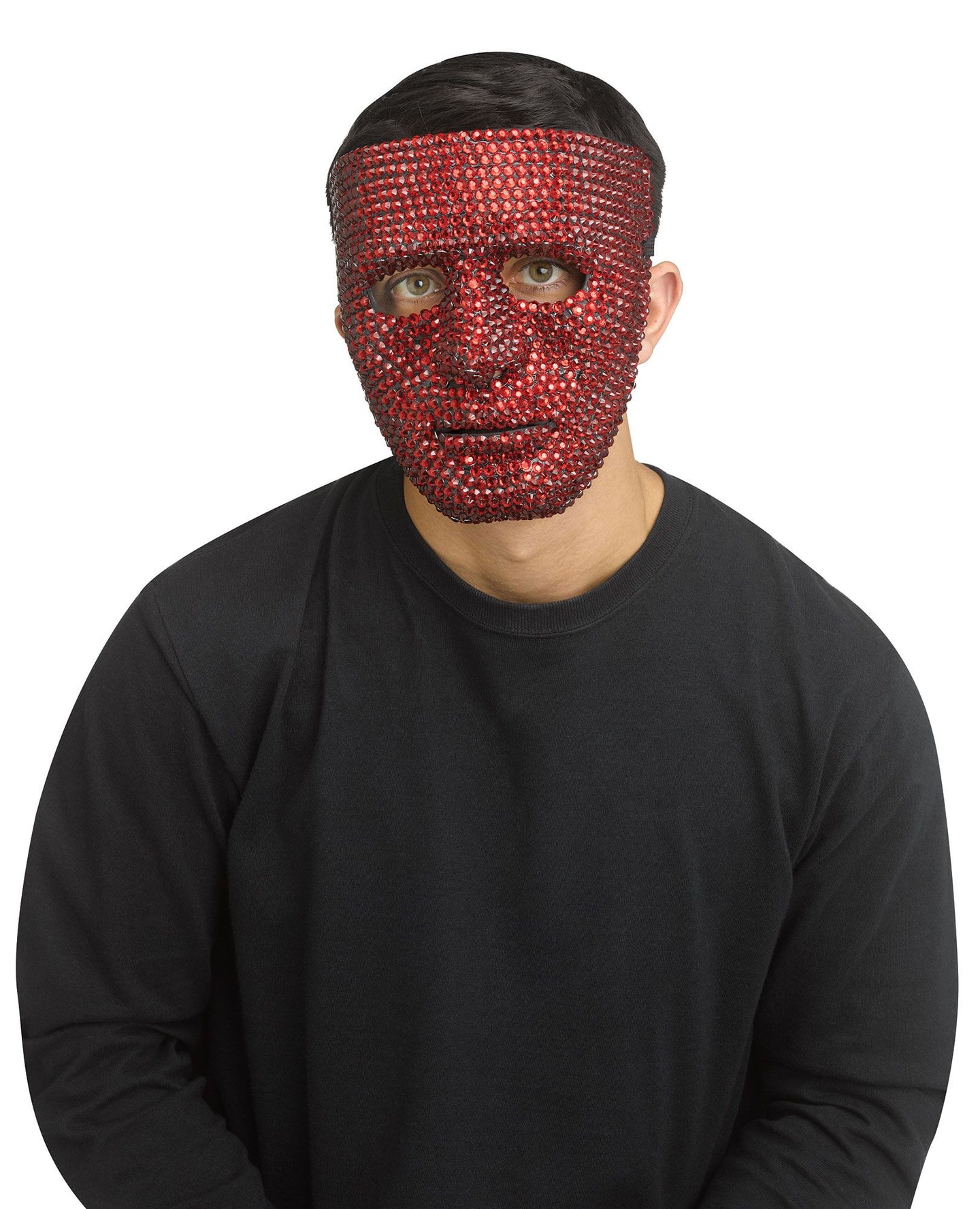 Masque de clown avec bling bling - Rouge