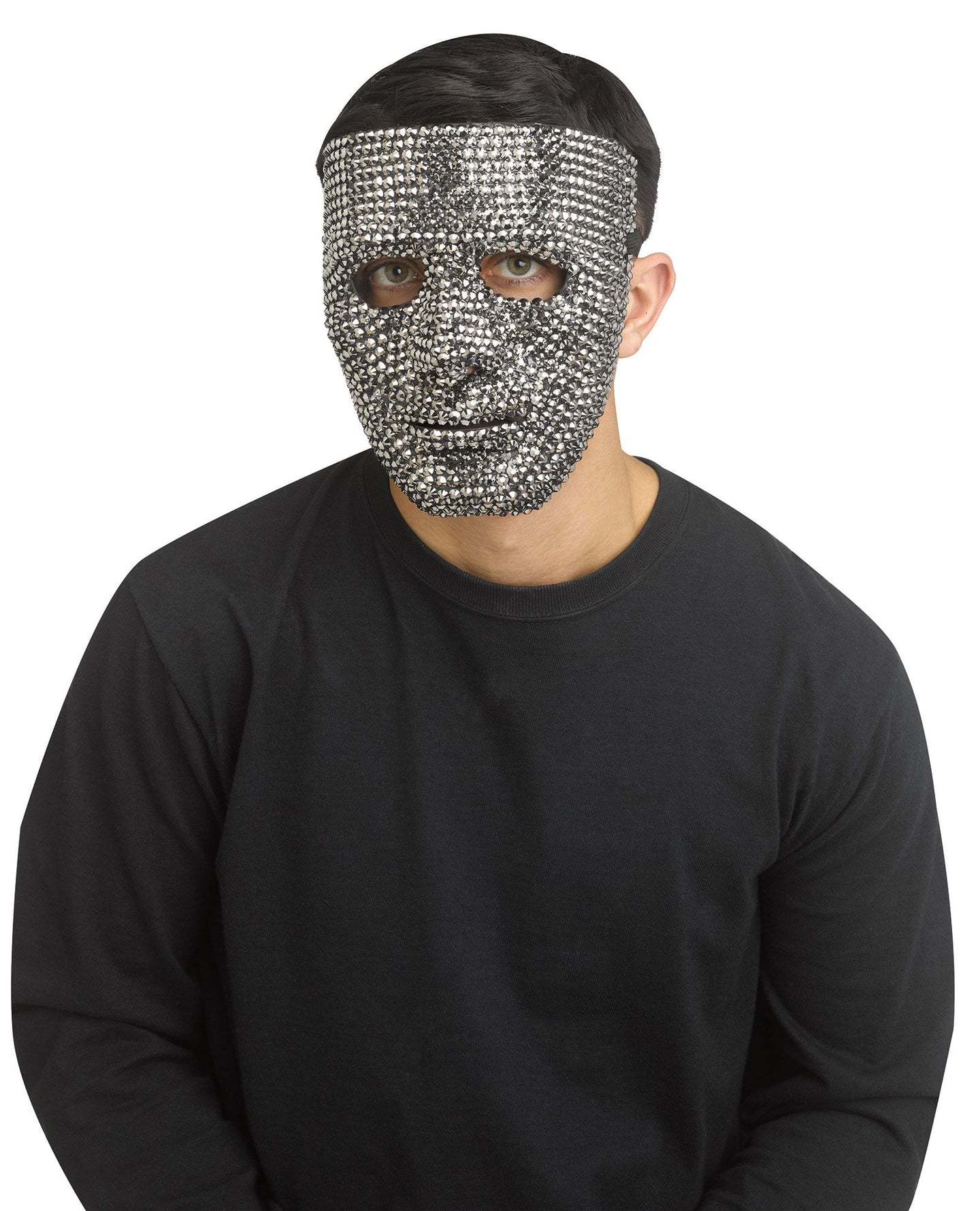 Masque de clown avec bling bling - Argent