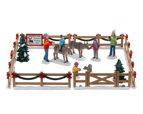 Reindeer petting zoo, set of 17 - Village Lemax