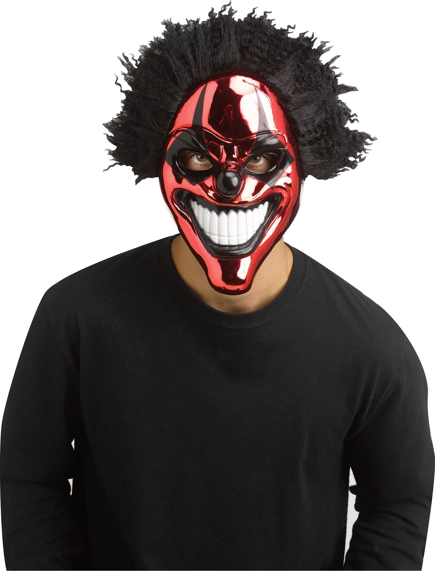 Masque de clown diabolique chromée - Rouge