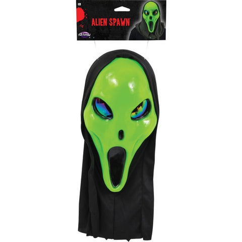 Alien Mask with Lights - Adult - Gray