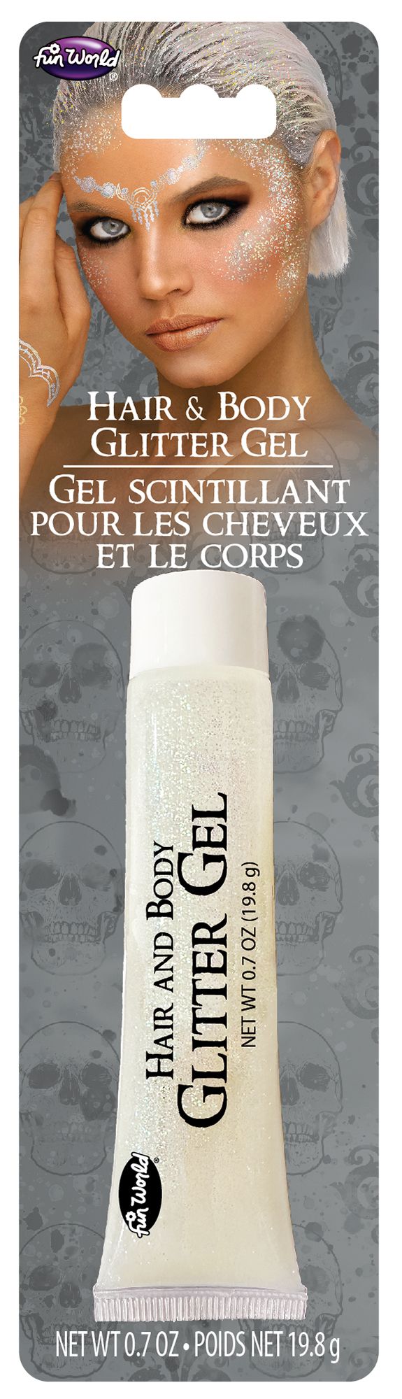 Gel scintillant pour les cheveux et le corps