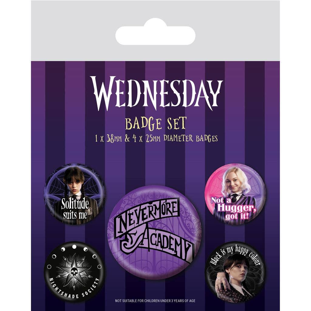 Pack de badges Wednesday (Nevermore)