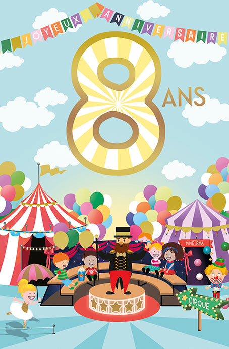 8 ans - Joyeux anniversaire - Carte de souhaits - Incognito